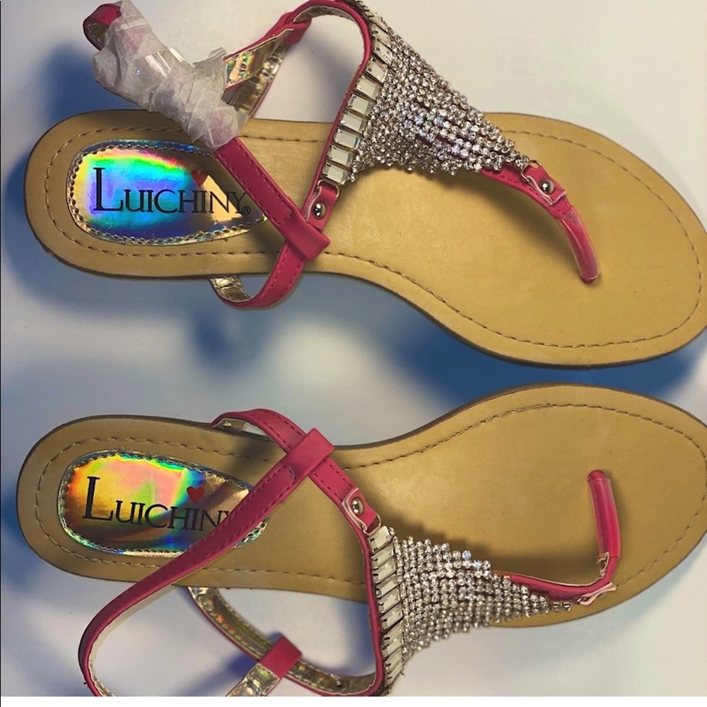 Luichiny Rhinestone Sandals Size 8 New Super Cute